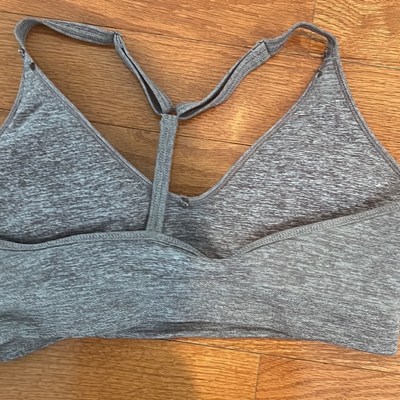 Gray Puma Racerback Sports Bra with Adjustable Straps in a size large. - Picture 3 of 3